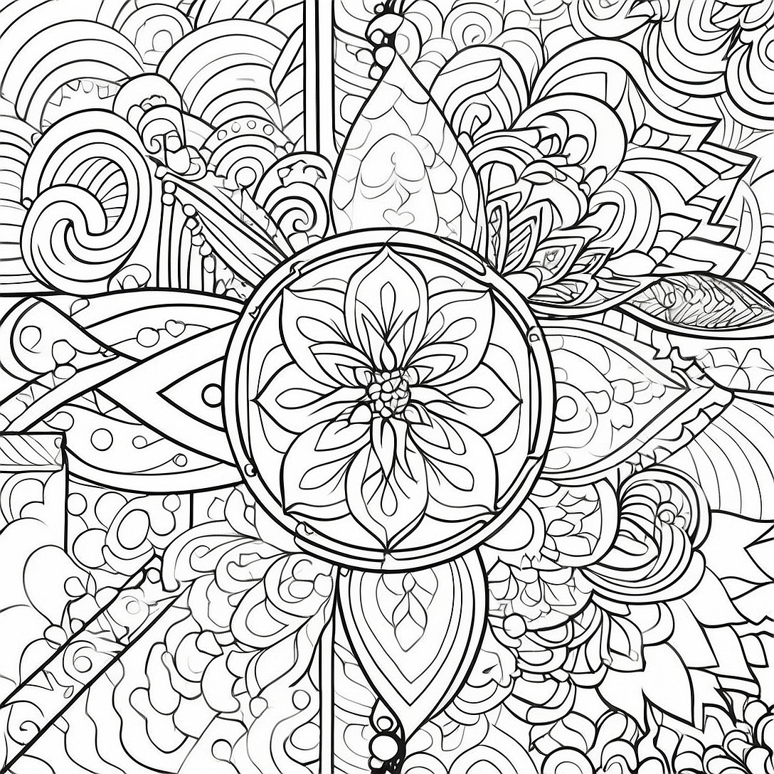 Easy Islamic Art Geometric Patterns Coloring Page | Easy Islamic Art coloring page