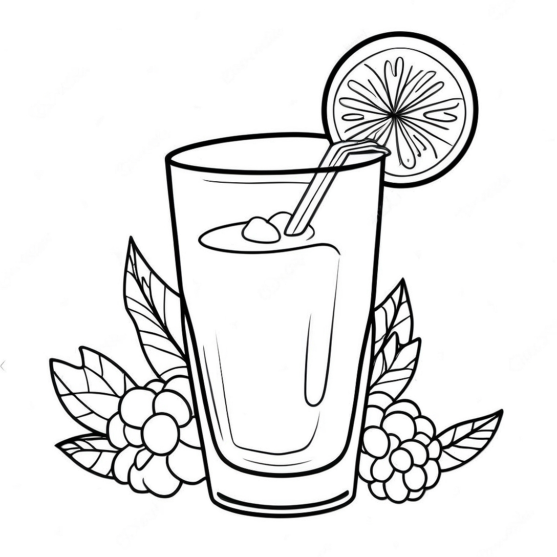 Juice Glass Coloring Page | Juice coloring page