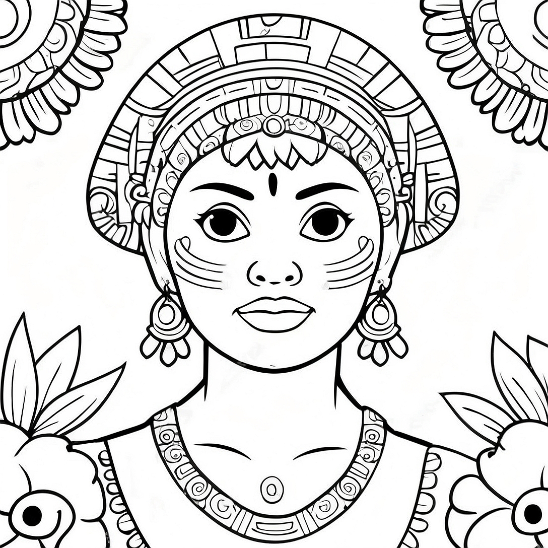 Maya and the Three Coloring Page | Maya and the Three coloring page