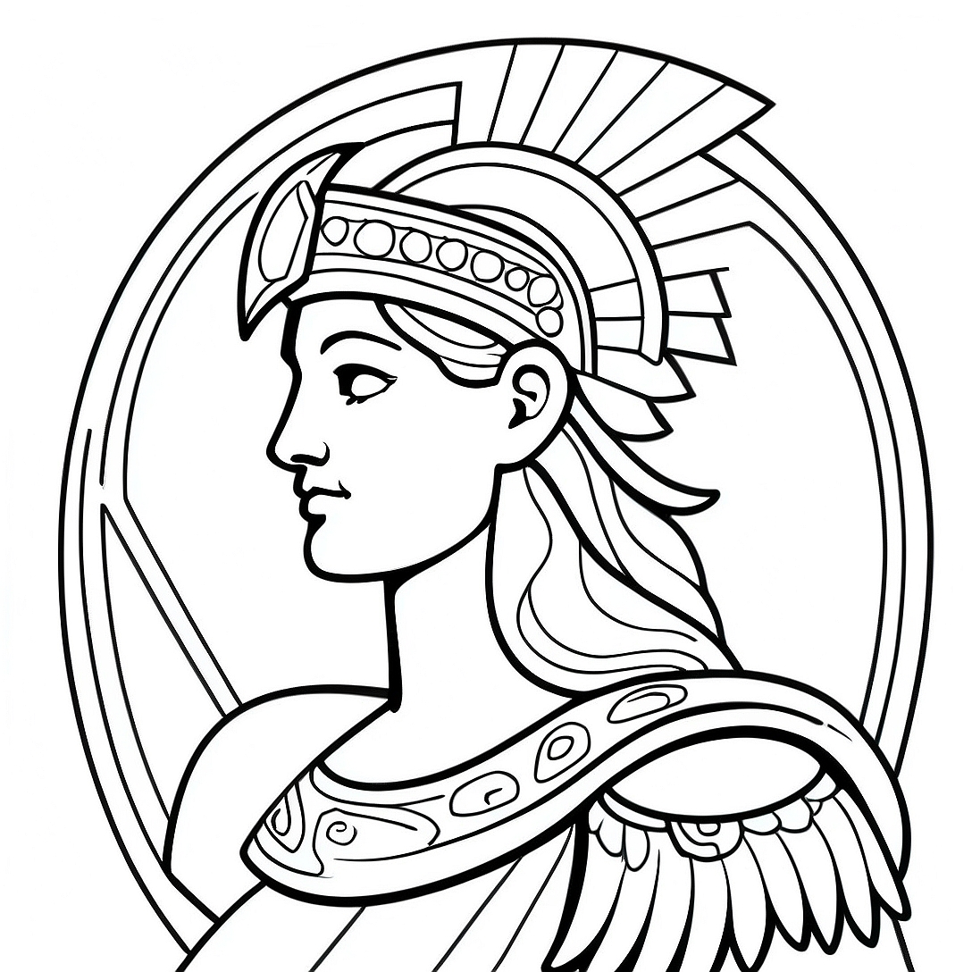 Athena Goddess Coloring Page | Athena coloring page