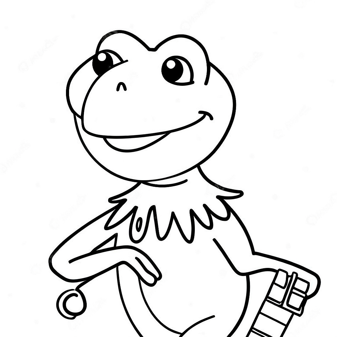 Kermit the Frog Singing Coloring Page | Kermit the Frog coloring page