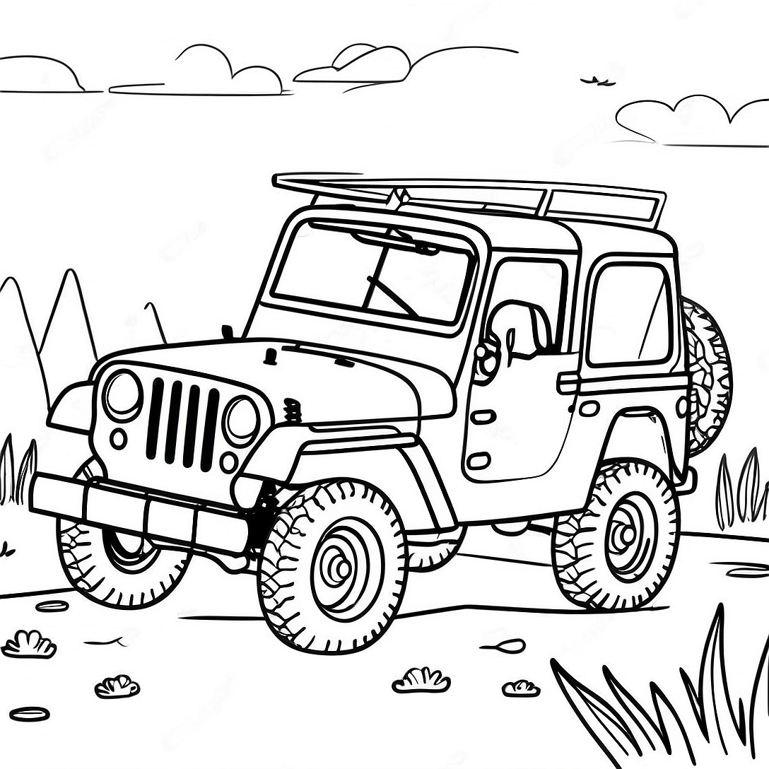 Jeep Adventure Coloring Page | Jeep Adventure coloring page