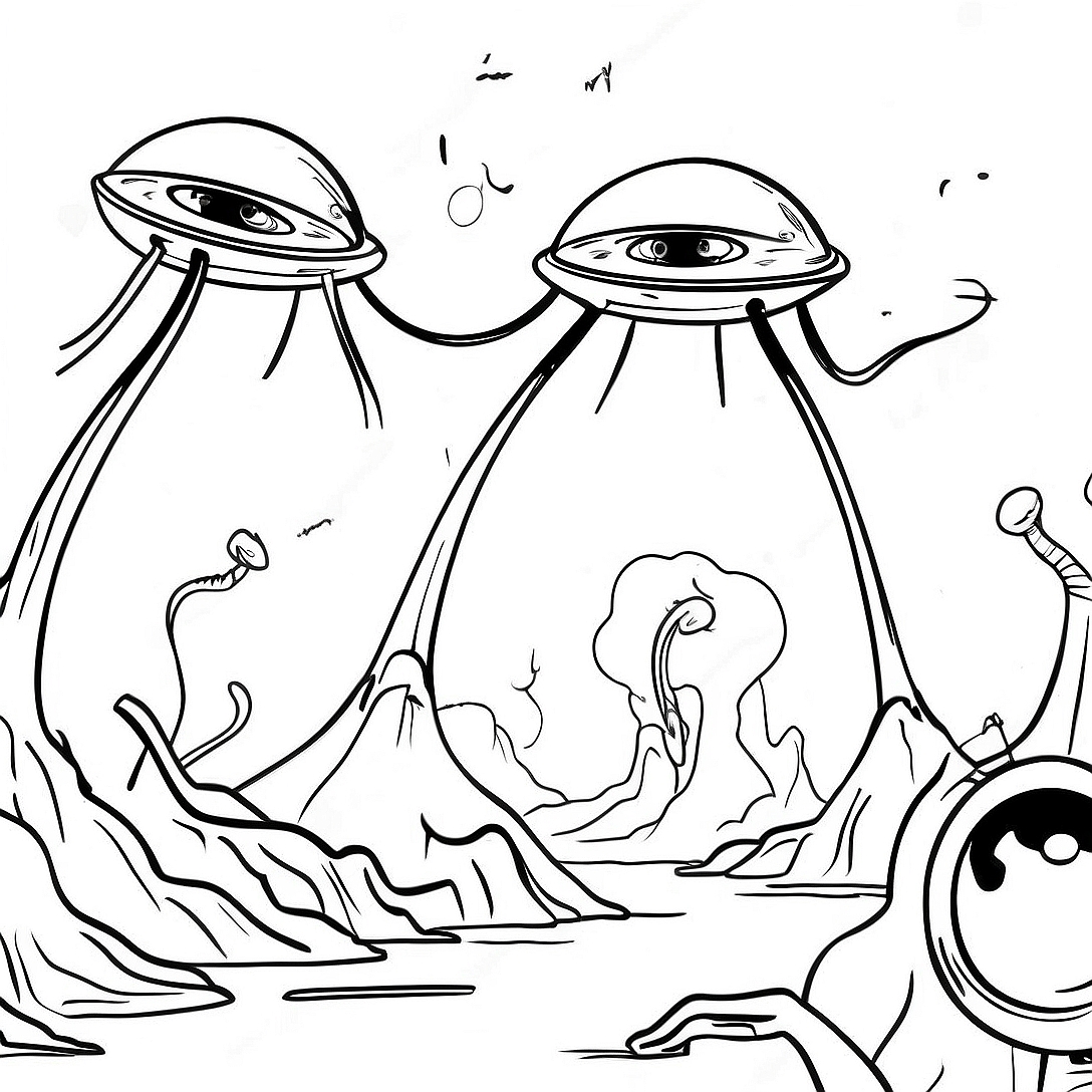 War of the Worlds Alien Invasion Coloring Page | War of the Worlds coloring page