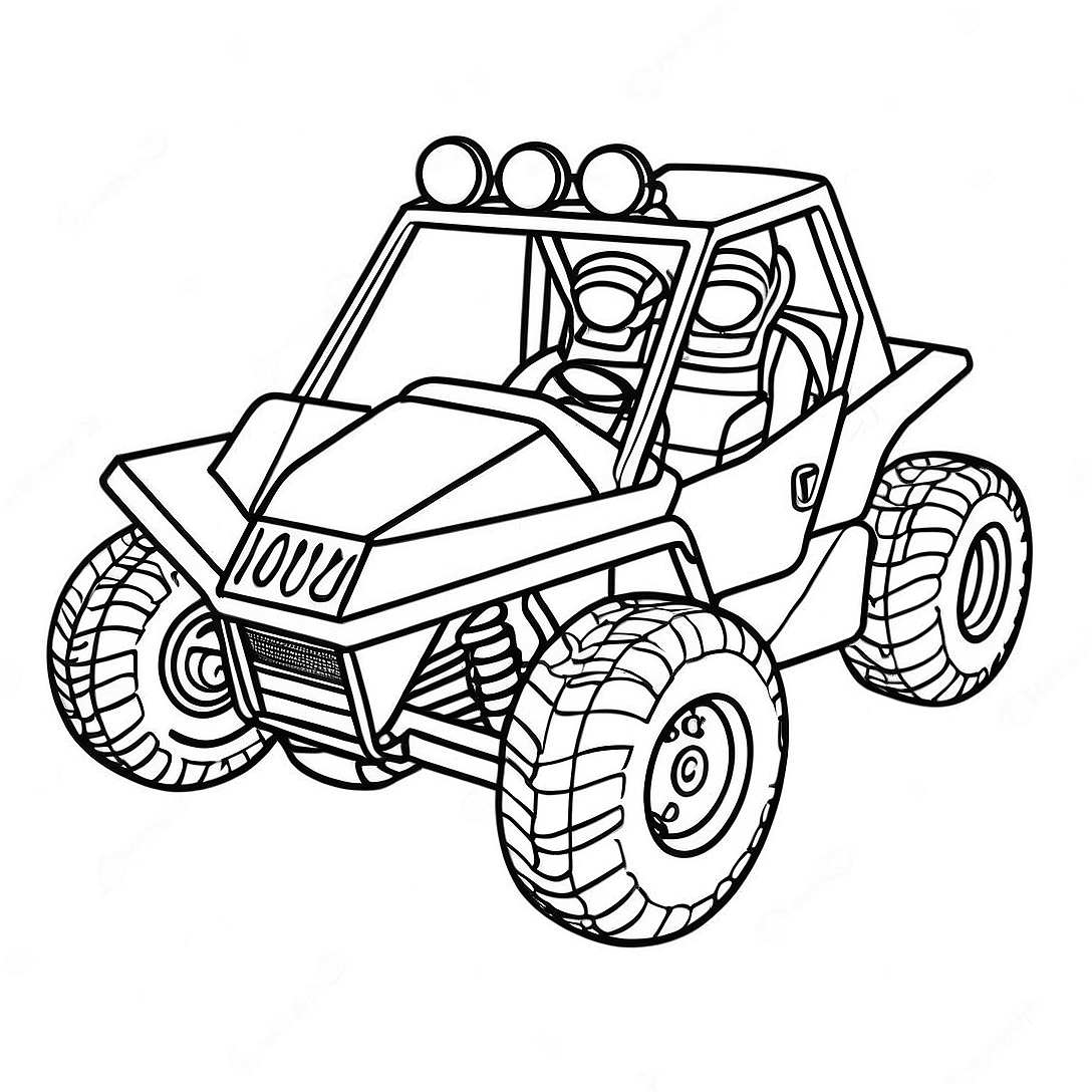 Fast Four Wheeler Racing Coloring Page | Four Wheeler coloring page