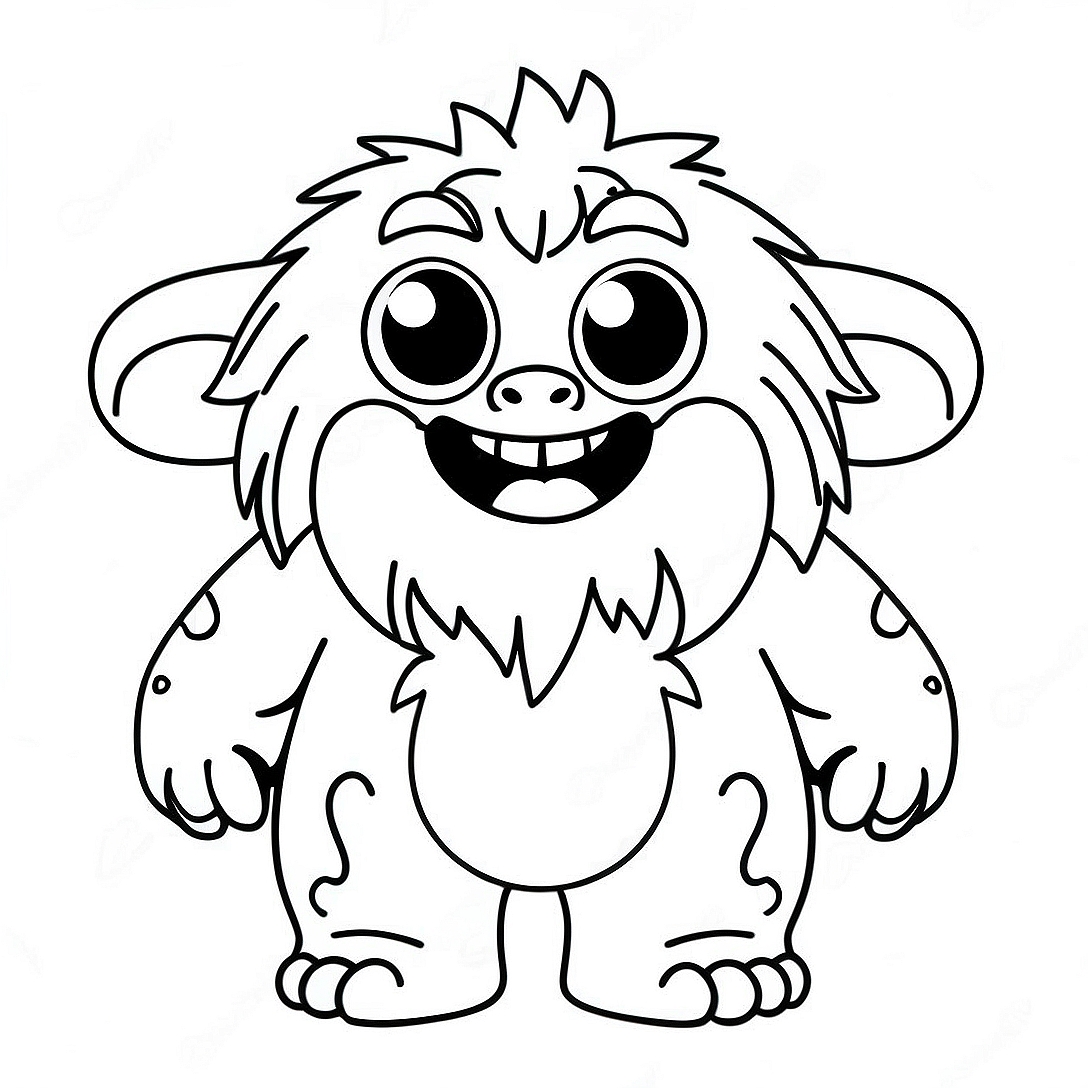 Cute Abominable Monster Coloring Page | Abominable coloring page