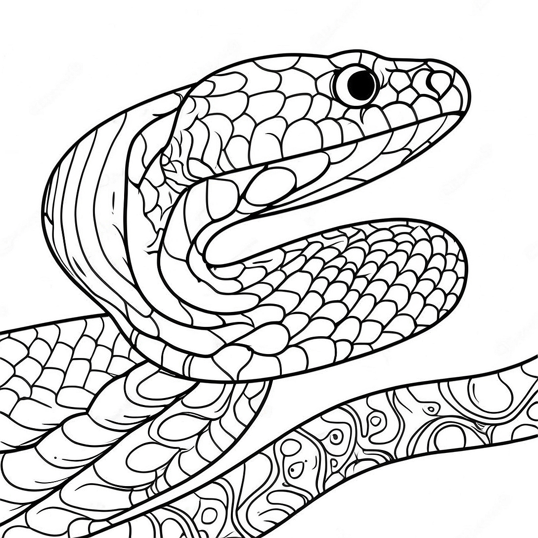 Realistic Snake Coloring Page | Realistic Snake coloring page