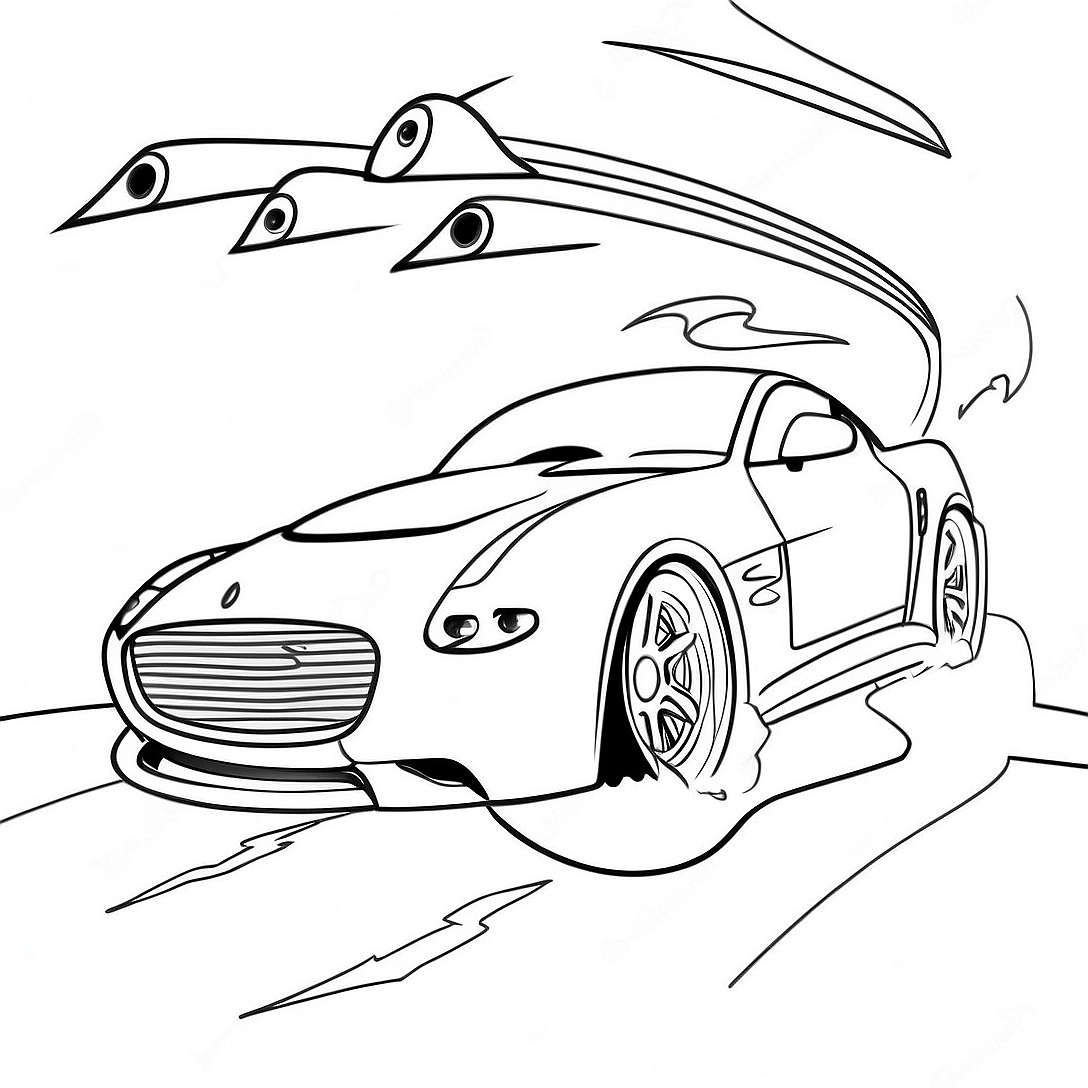 Lightning Fast Sports Car Coloring Page | Fast and Furious Car coloring page