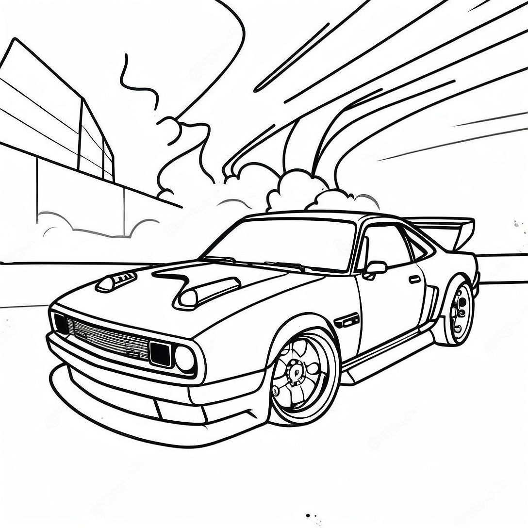 Need for Speed Drift Car Coloring Page | Need for Speed coloring page