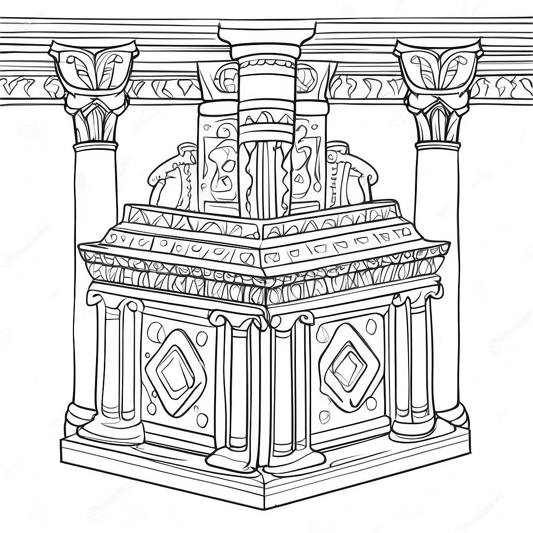 Solomon's Temple Furniture Coloring Page | Solomon's Temple Furniture coloring page