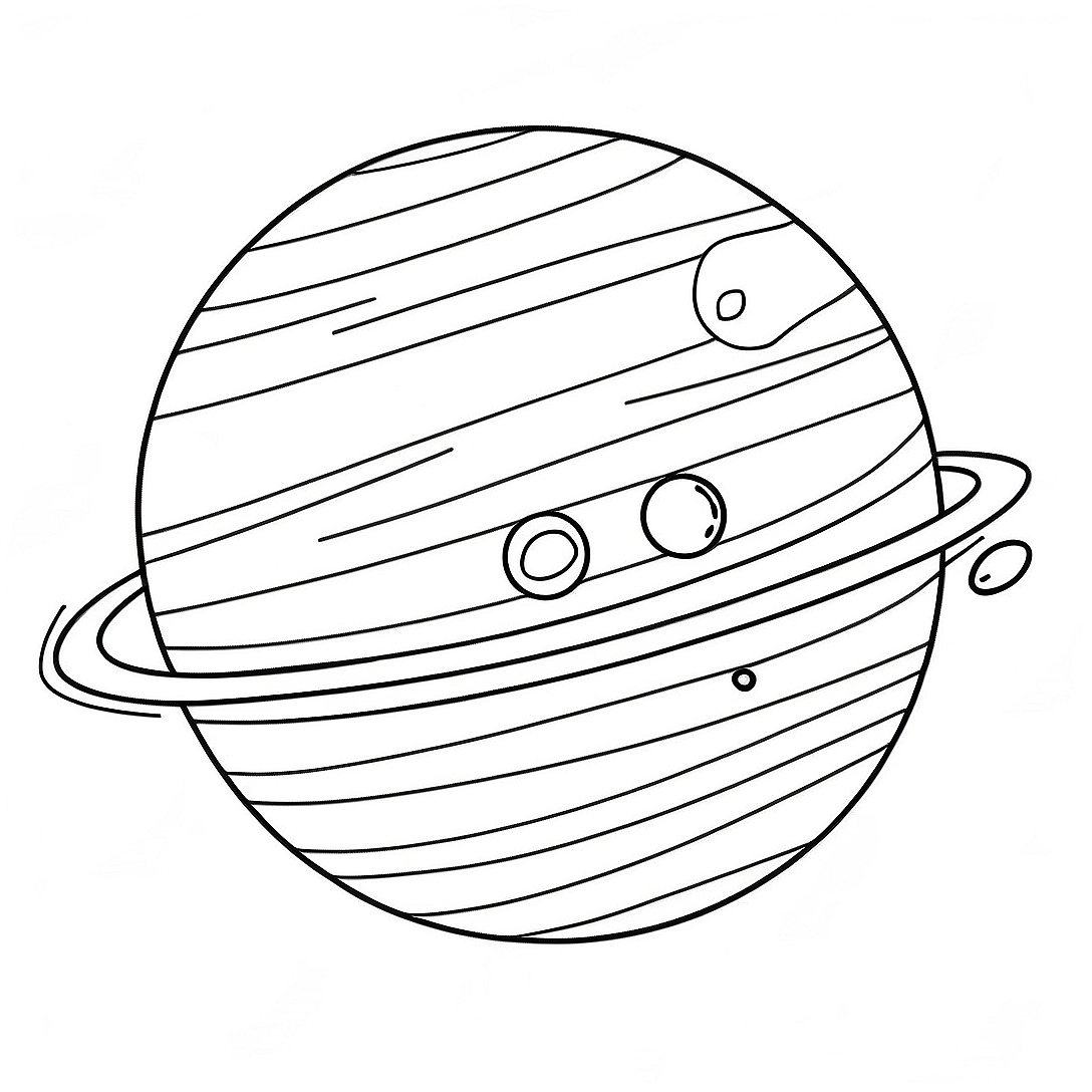 Uranus with Rings Coloring Page | Uranus coloring page