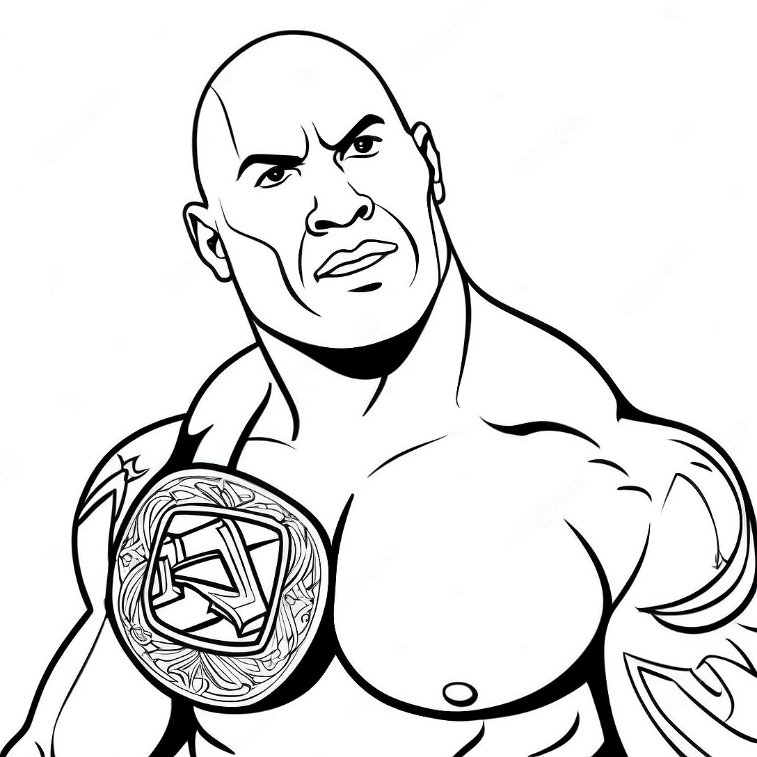 The Rock WWE Coloring Page | The Rock coloring page