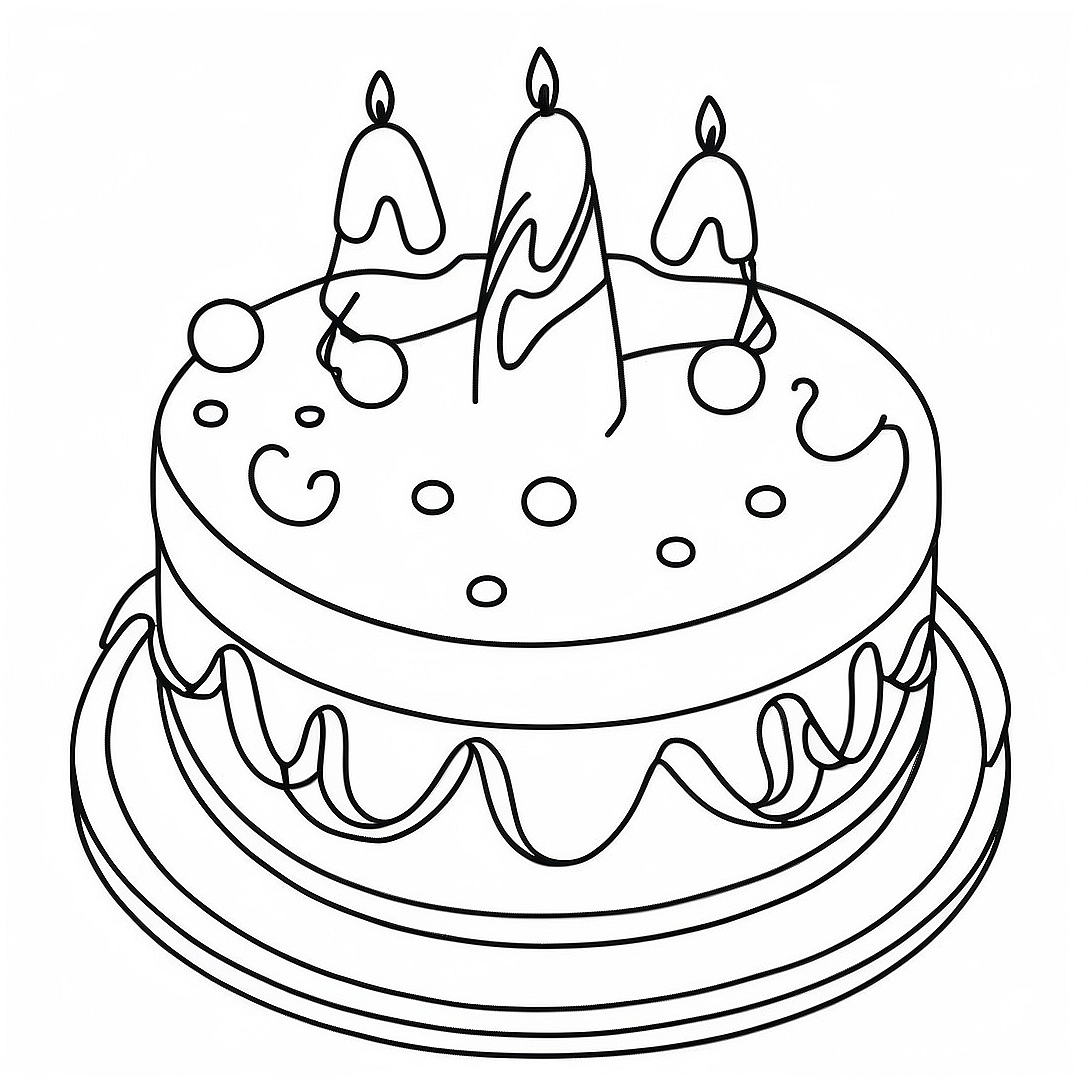 Christmas Cake Coloring Page | Christmas Cake coloring page