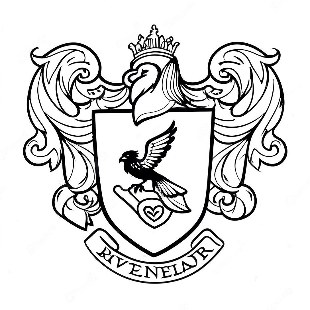 Ravenclaw Crest Coloring Page | Harry Potter Ravenclaw coloring page