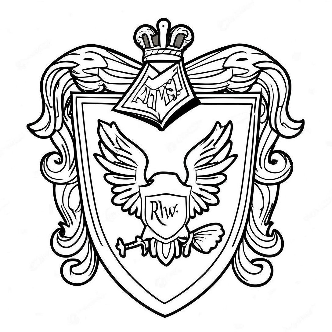 Ravenclaw House Logo Coloring Page | Harry Potter Ravenclaw coloring page