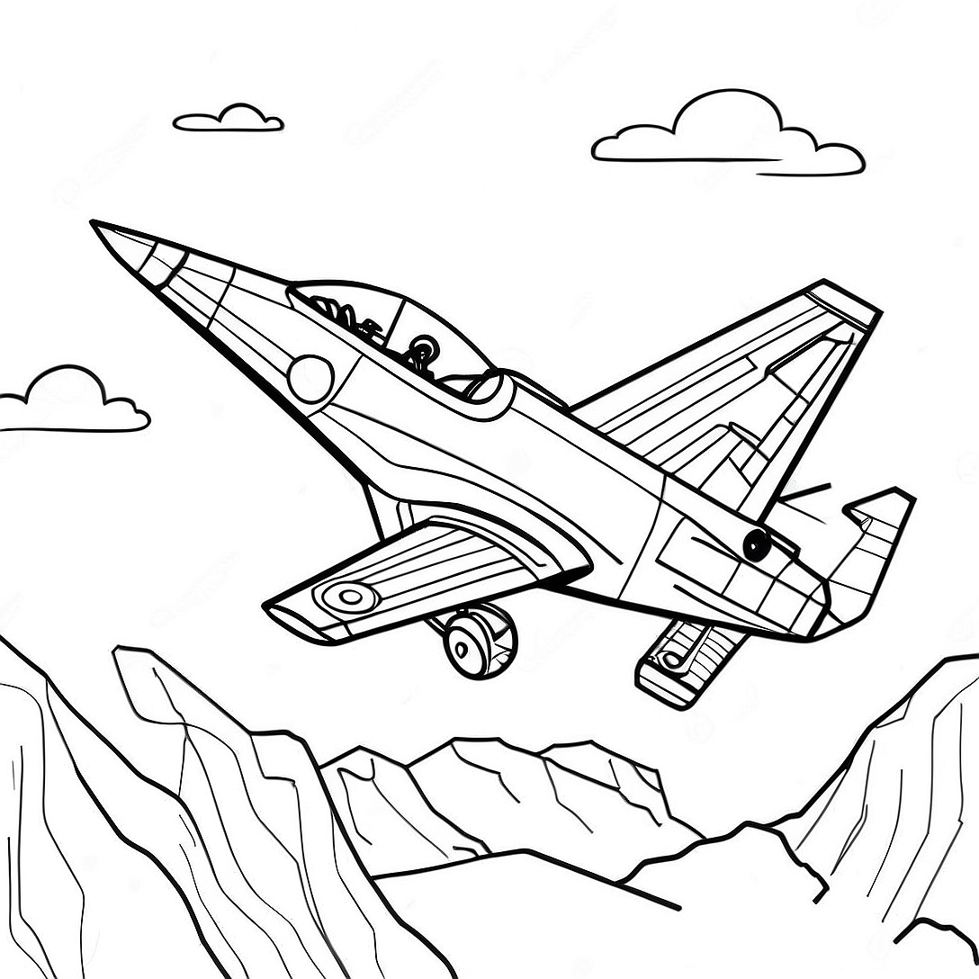 A10 Warthog Flying High Coloring Page | A10 Warthog coloring page