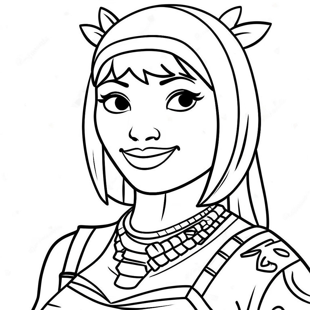Fortnite Imani in Colorful Outfit Coloring Page | Fortnite Imani coloring page