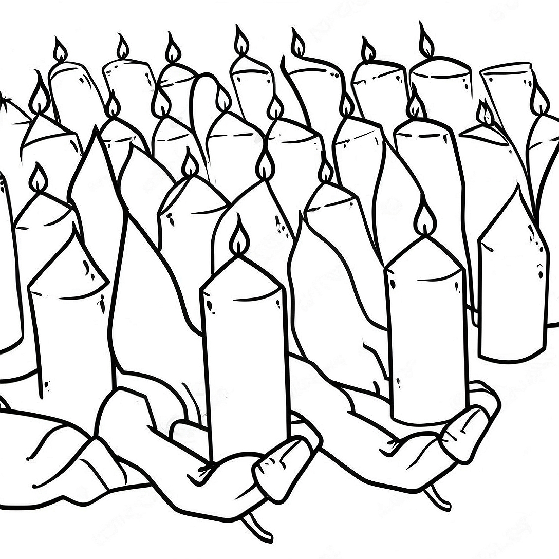 Candle Lighting Holocaust Remembrance Coloring Page | Holocaust Remembrance coloring page