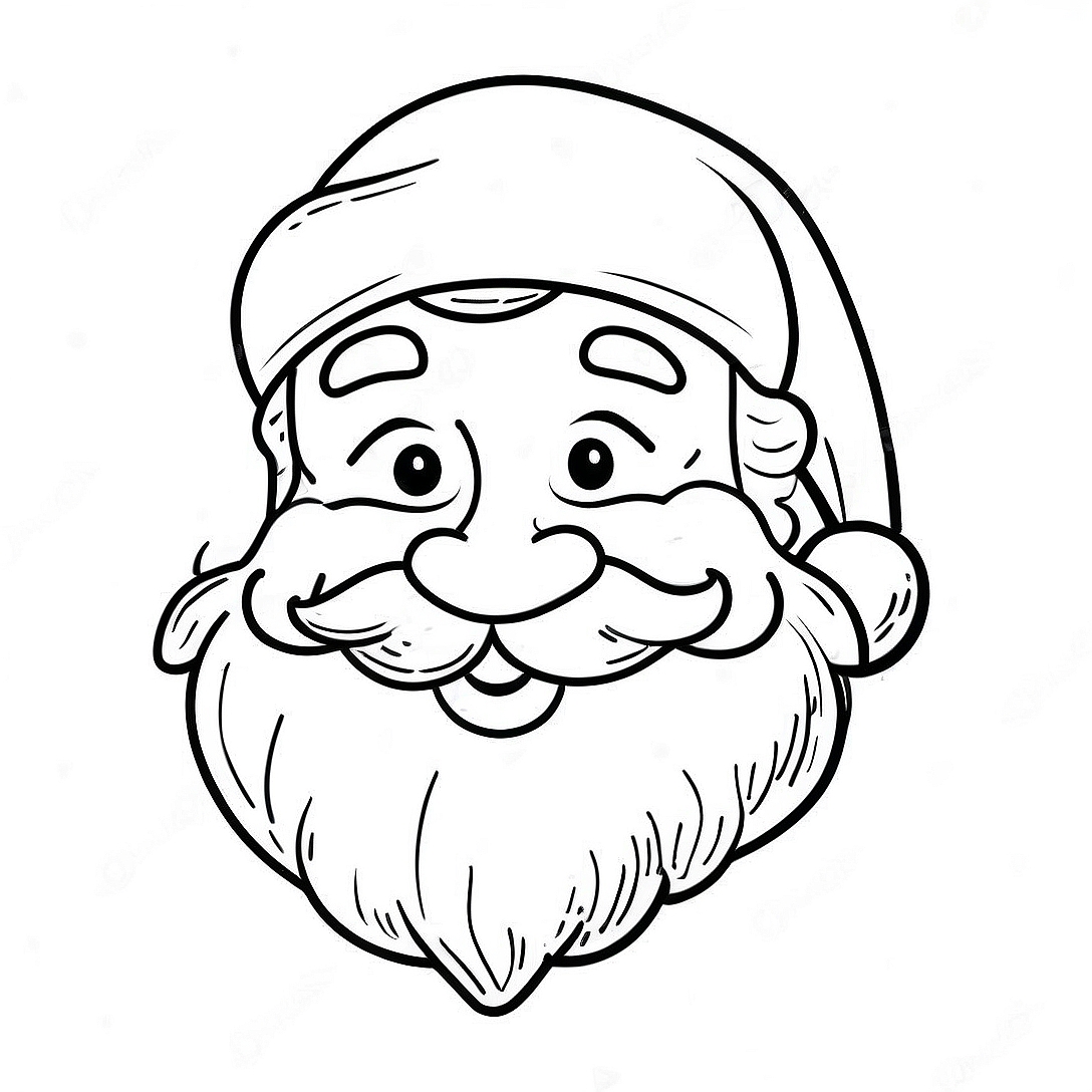 Jolly Santa Face Coloring Page | Santa Face coloring page