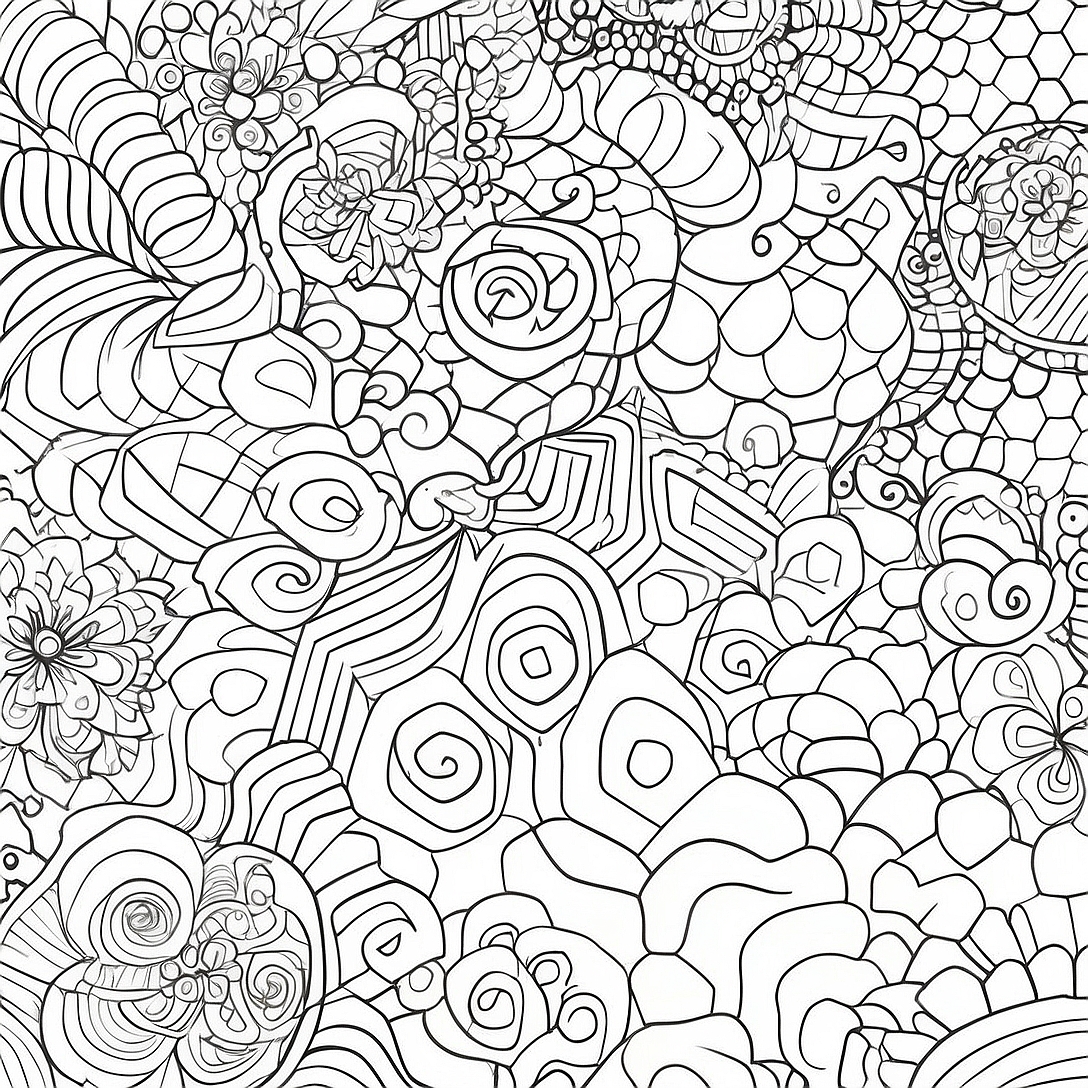 Colorful Hexagon Designs Coloring Page | Hexagon coloring page