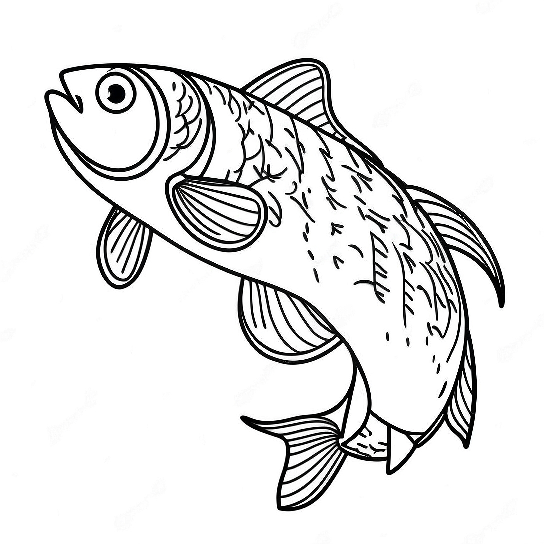 Colorful Rainbow Trout Coloring Page | Trout coloring page