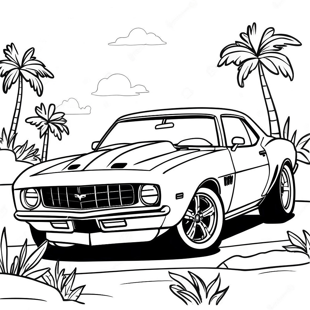 Camaro Sports Car Coloring Page | Camaro coloring page