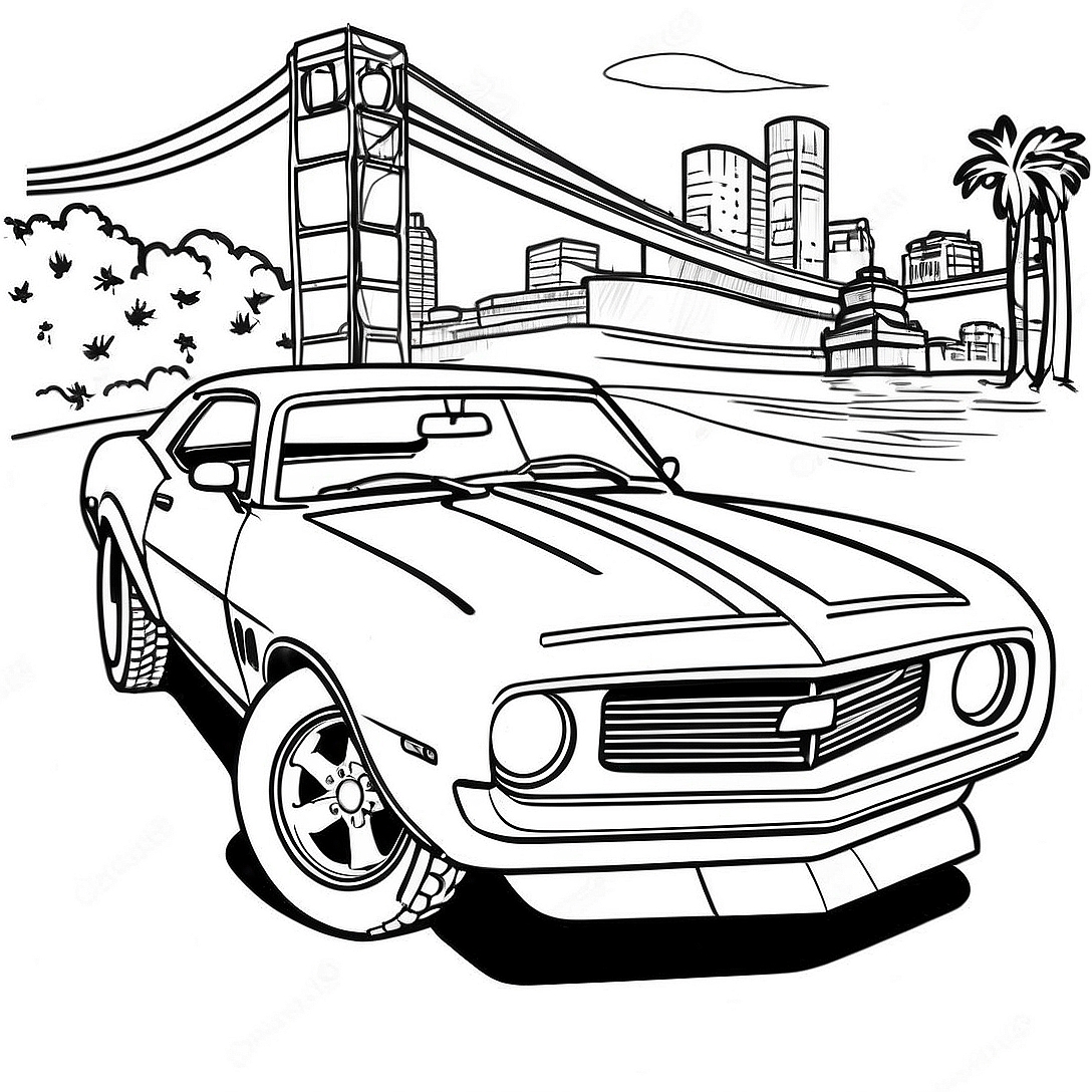 Classic Camaro Coloring Page | Camaro coloring page