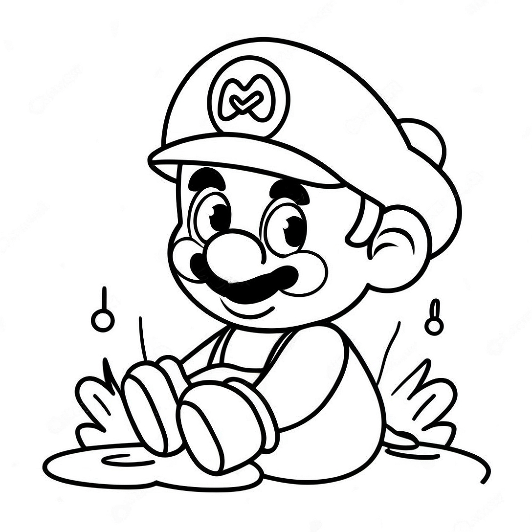 Baby Mario Coloring Page | Baby Mario coloring page