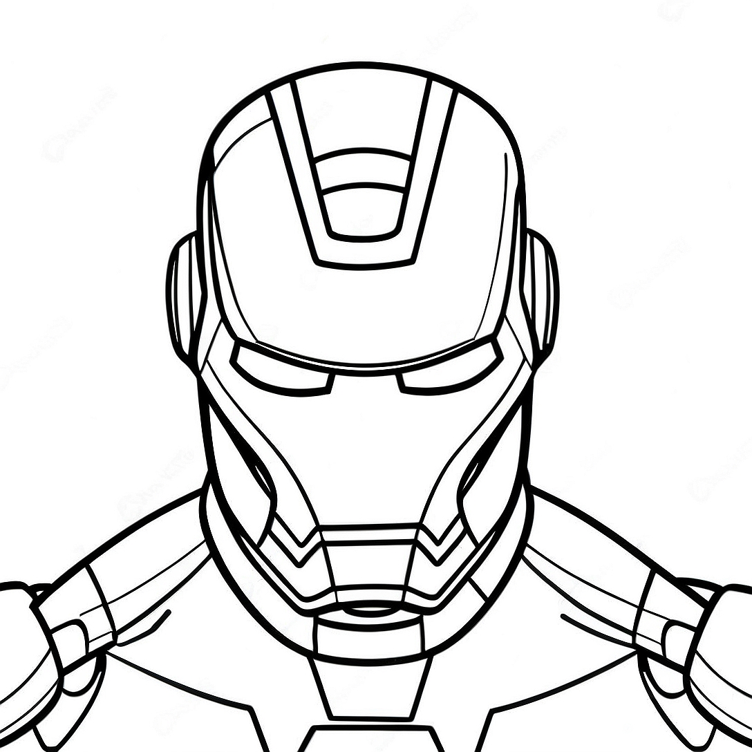 Iron Man Mask Coloring Page | Iron Man Mask coloring page