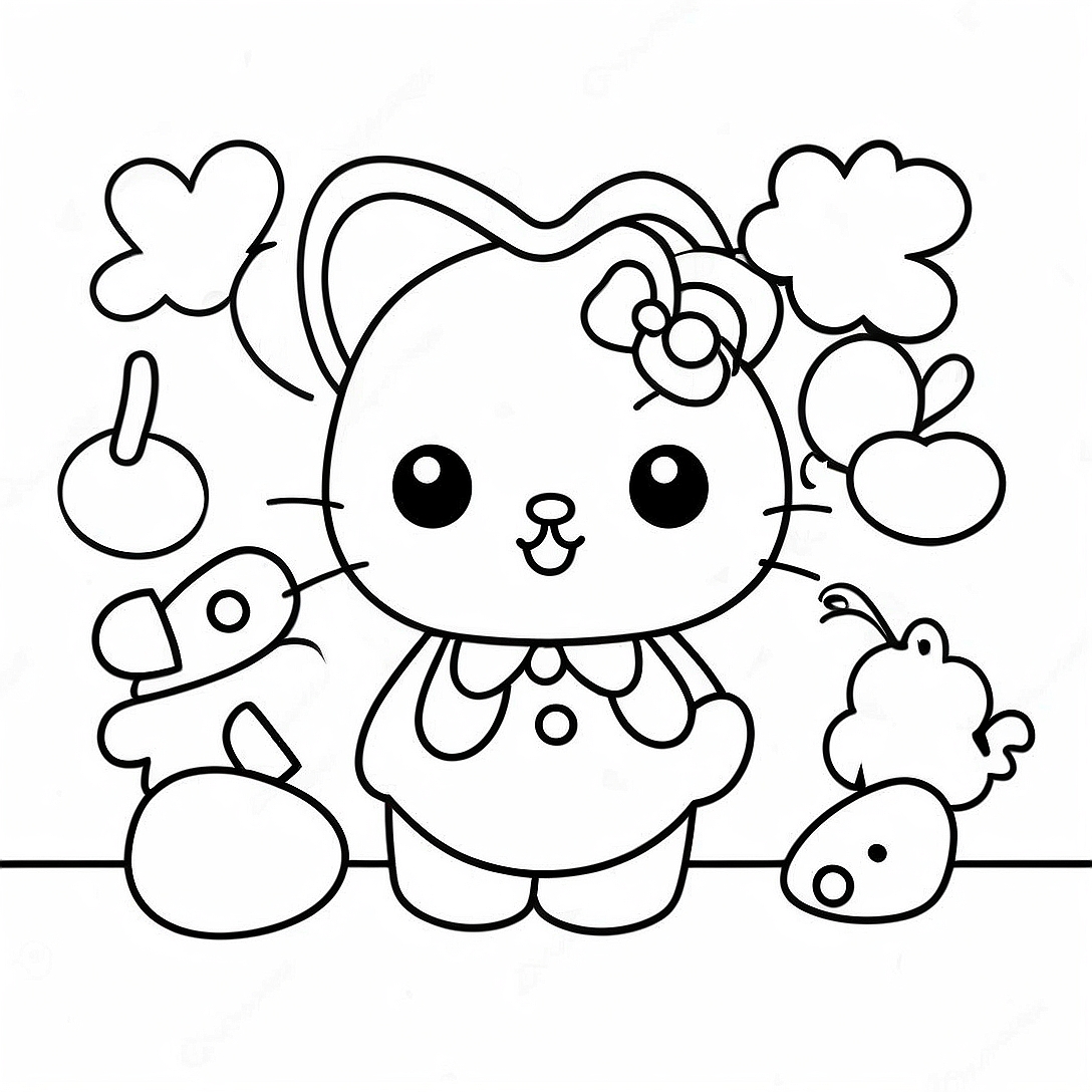 Sanrio Characters Coloring Page | Sanrio Anime coloring page