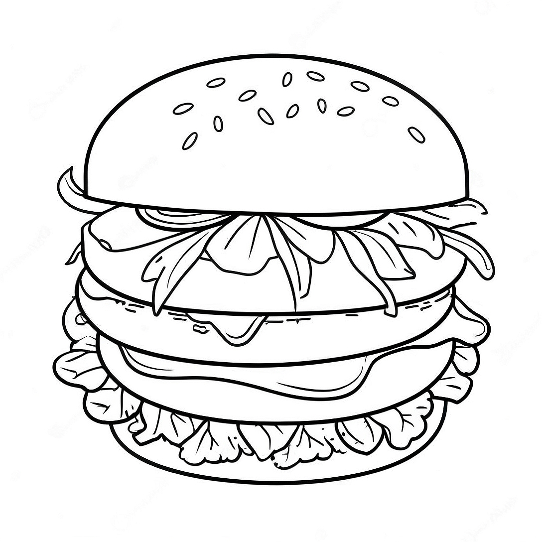 Hamburger Coloring Page | Hamburger coloring page
