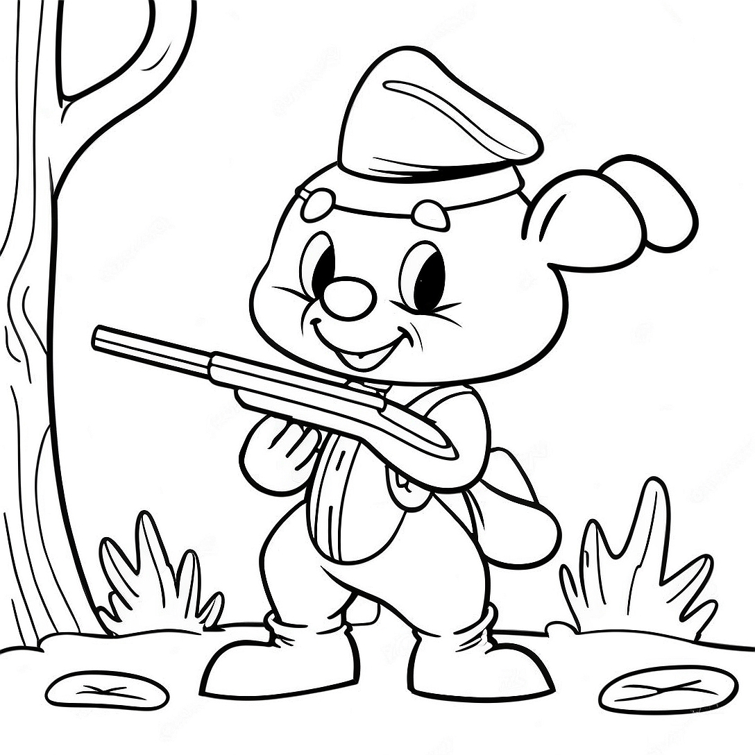 Funny Elmer Fudd Hunting Coloring Page | Elmer Fudd coloring page