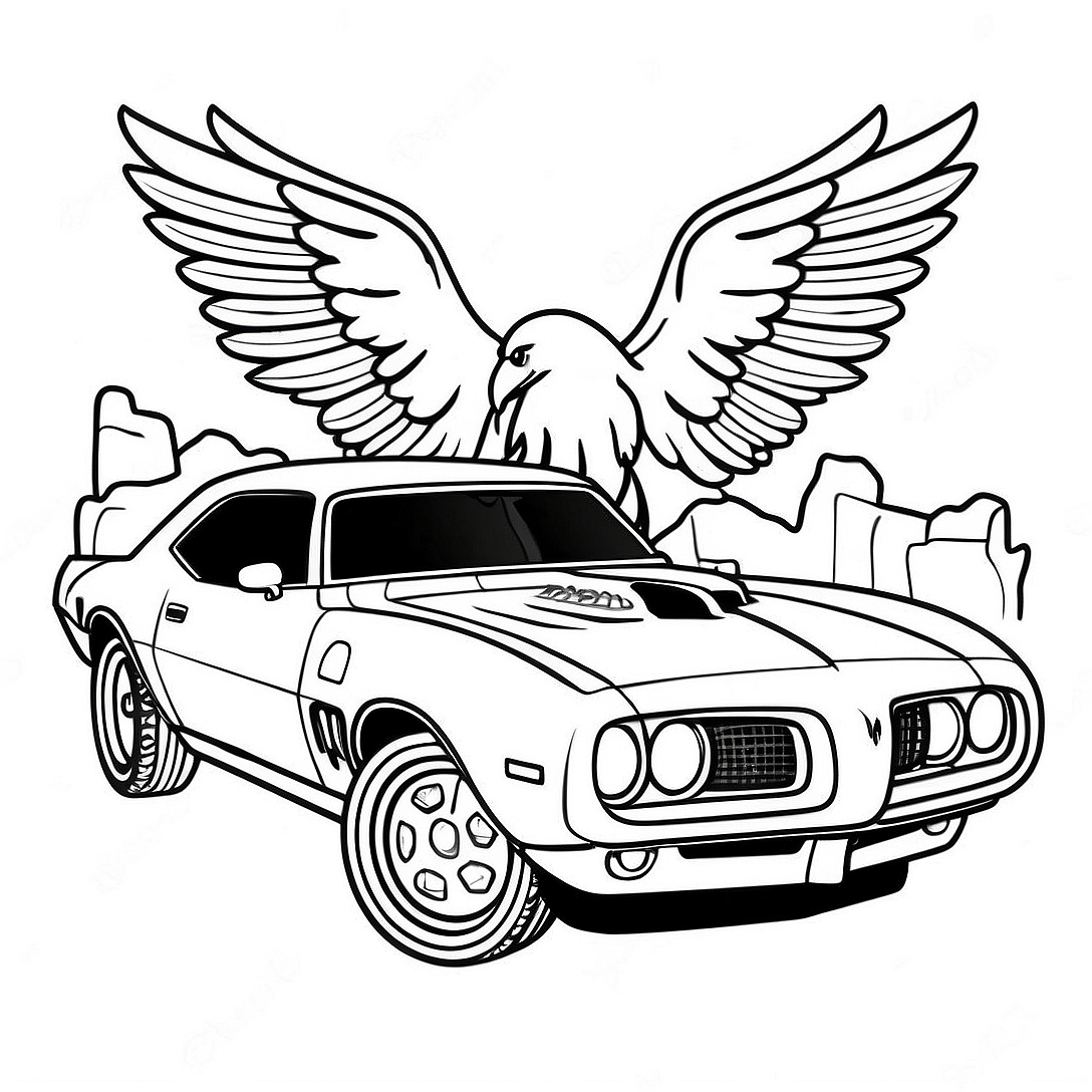 Pontiac Firebird Classic Coloring Page | Pontiac Firebird coloring page