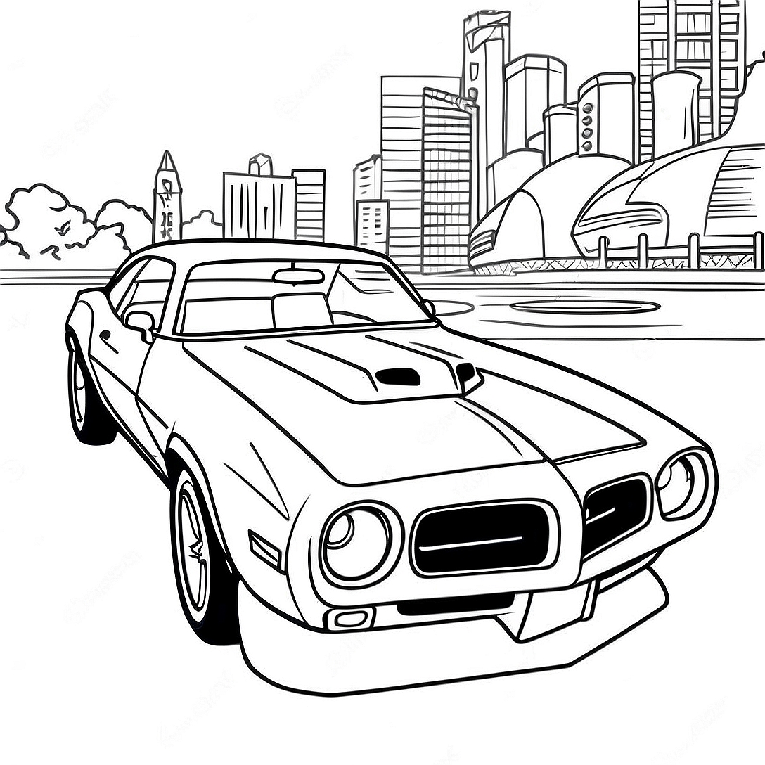 Pontiac Firebird Racing Coloring Page | Pontiac Firebird coloring page