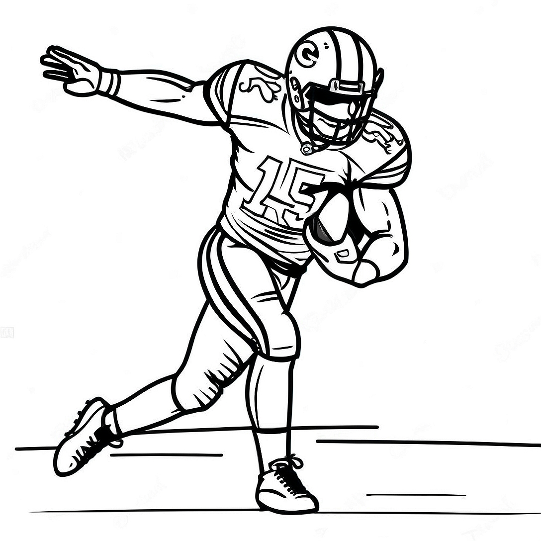 Davante Adams Action Pose Coloring Page | Davante Adams coloring page