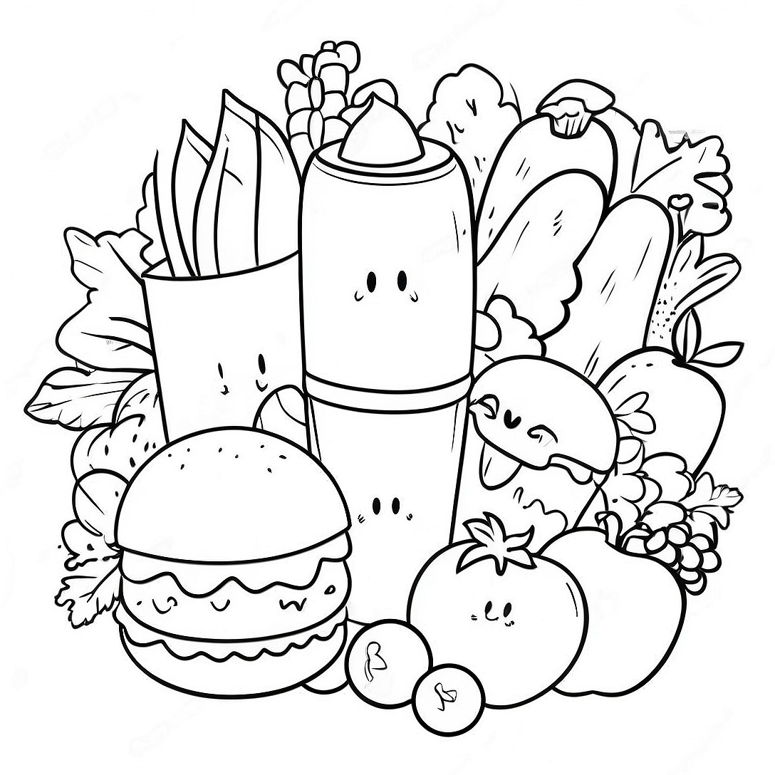 Healthy Food Choices Coloring Page | Food Safety coloring page