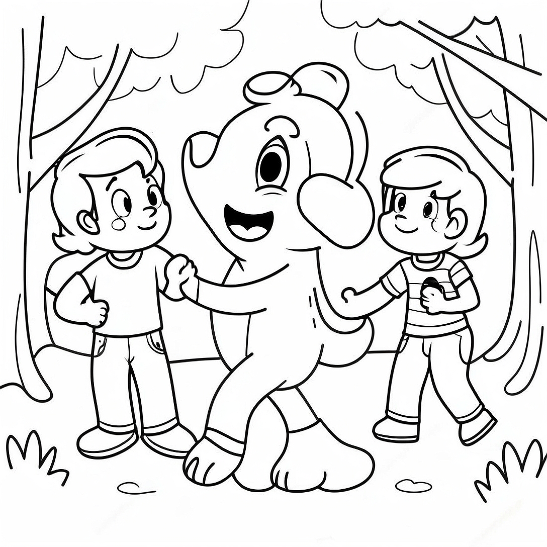 Happy Jacob Playing with Friends Coloring Page | Jacob coloring page