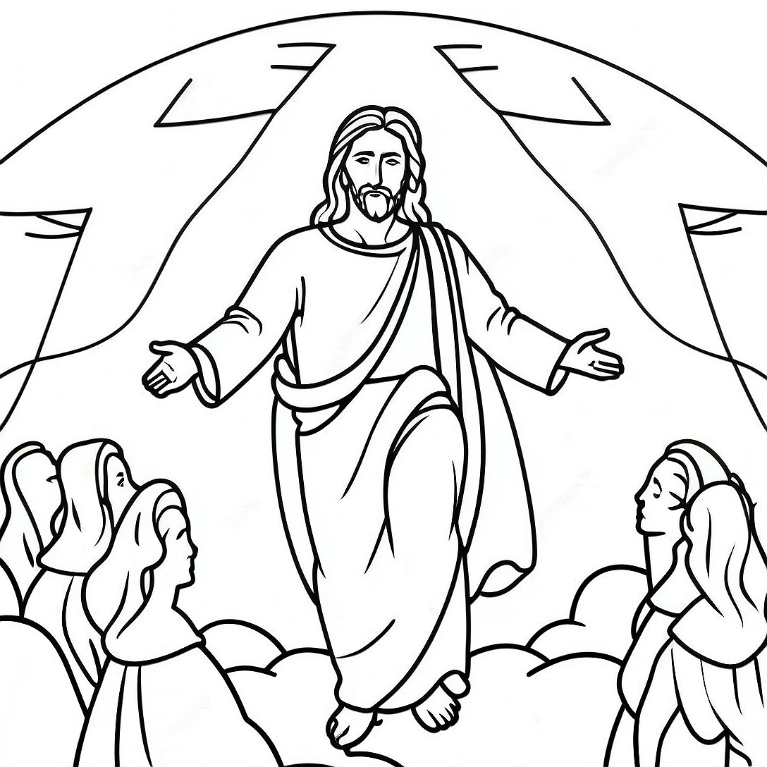 Jesus Ascension Coloring Page | Jesus Ascension coloring page