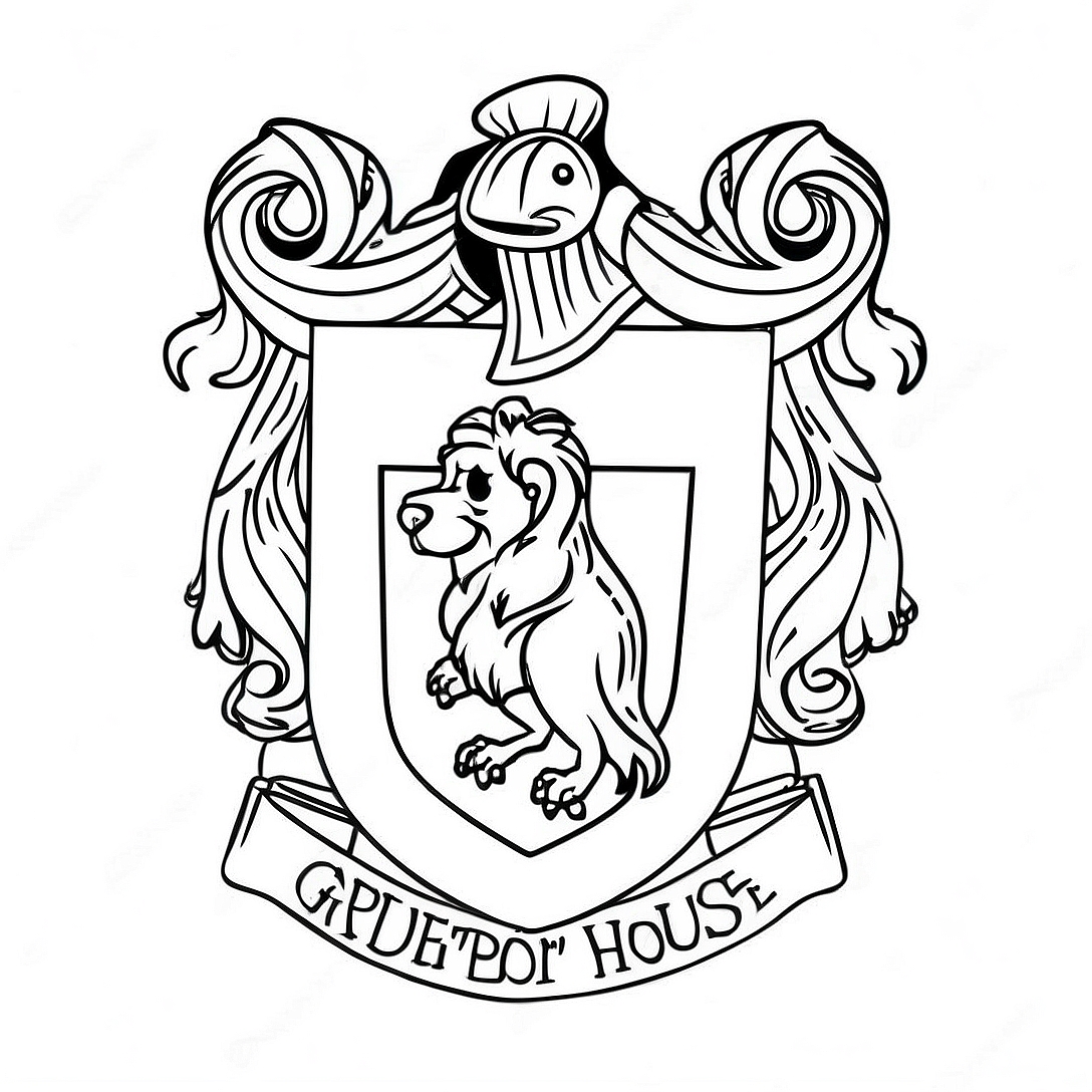 Gryffindor House Crest Coloring Page | Harry Potter Houses coloring page