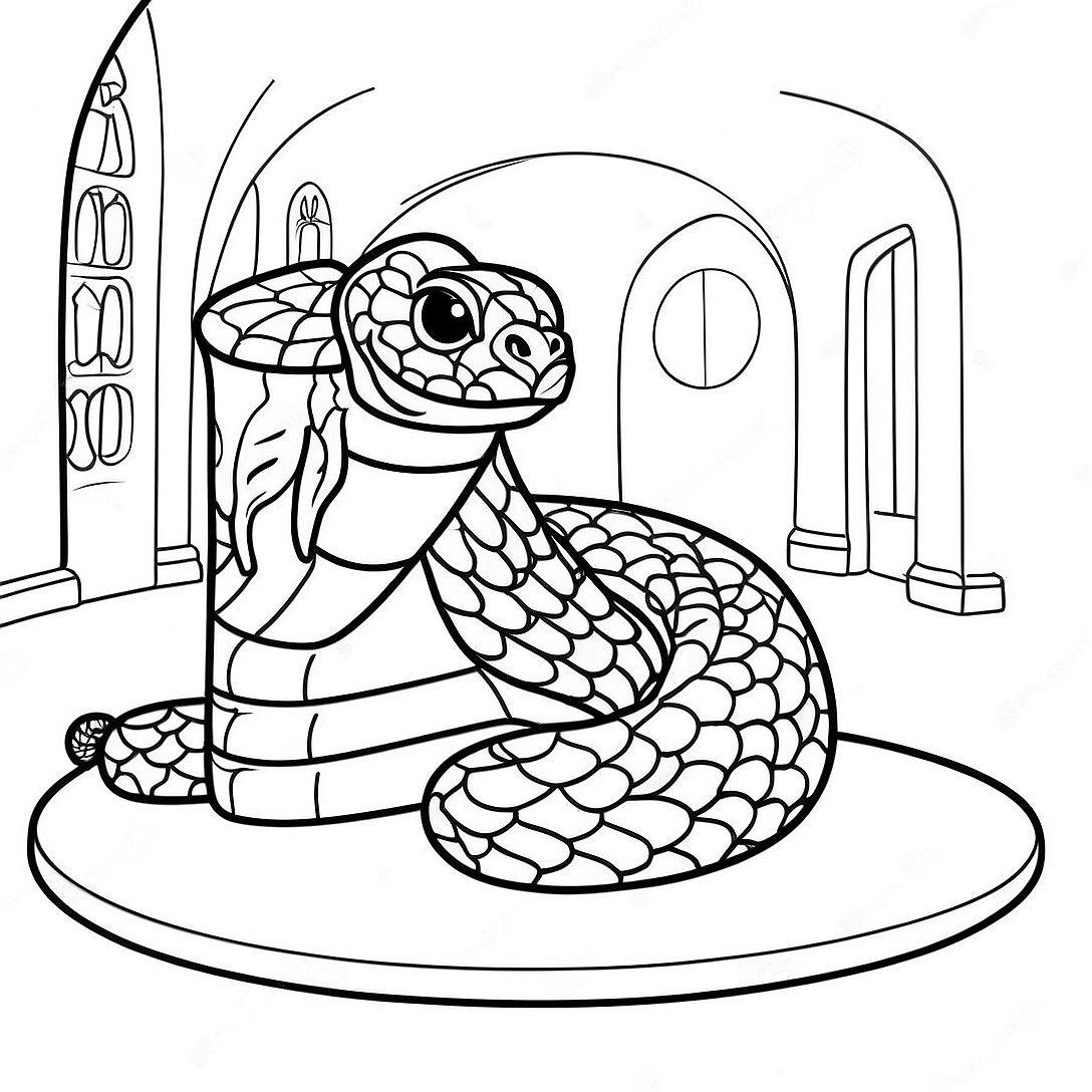 Slytherin House Snake Coloring Page | Harry Potter Houses coloring page
