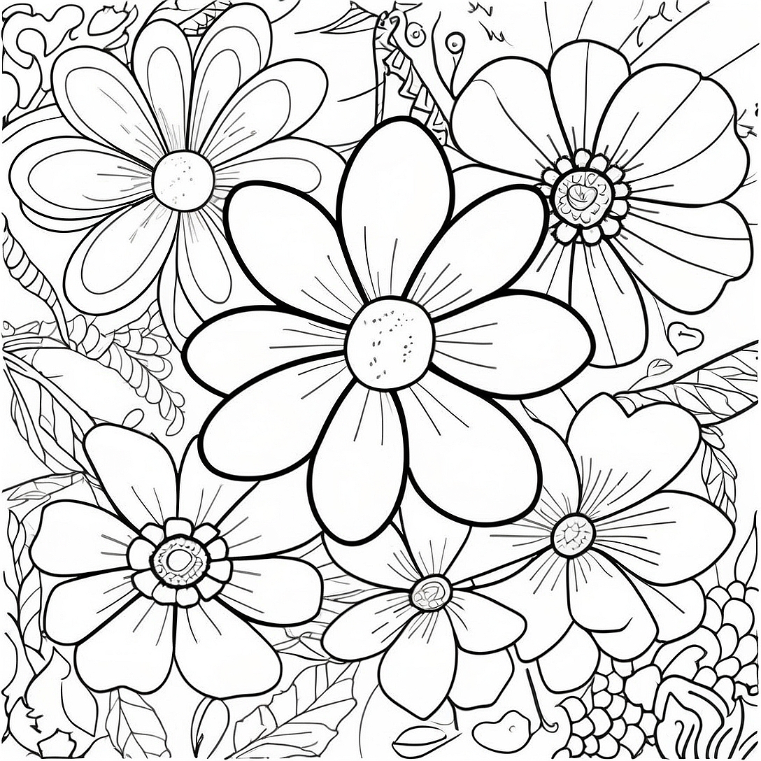 Preppy Flower Coloring Page | Preppy Flower coloring page