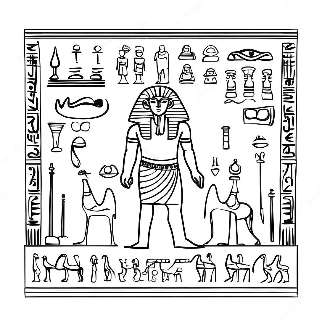 Ancient Egyptian Hieroglyphs Coloring Page | History coloring page