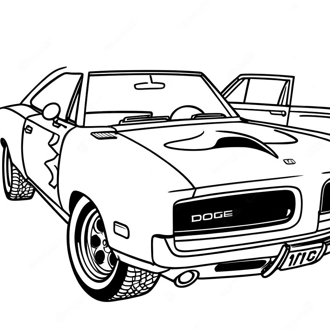 1970 Dodge Charger Racing Coloring Page | 1970 Dodge Charger coloring page