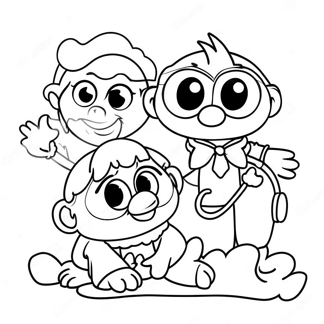 Adventurous Muppet Babies Coloring Page | Muppet Babies coloring page