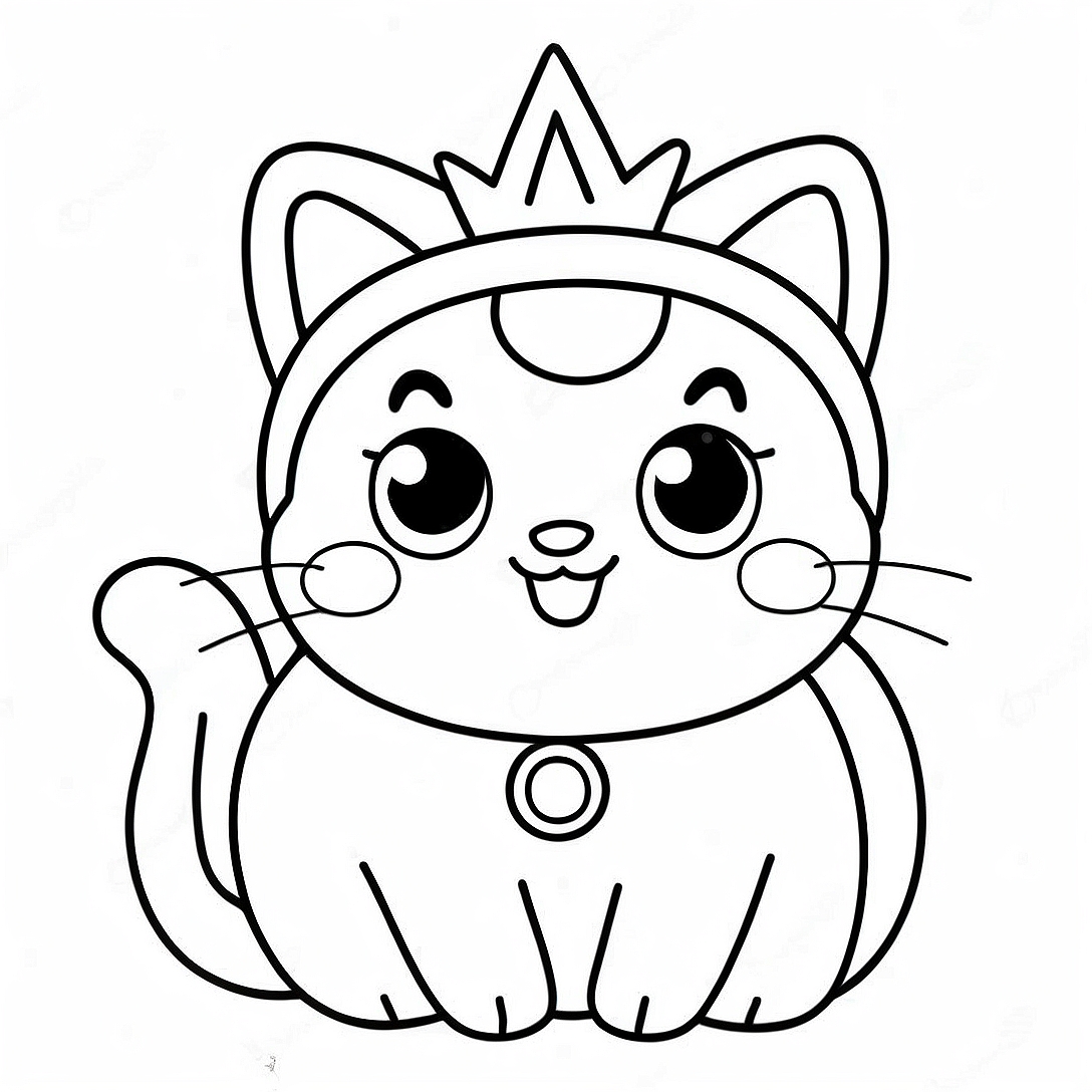 Princess Peach Cat Coloring Page | Princess Peach Cat coloring page