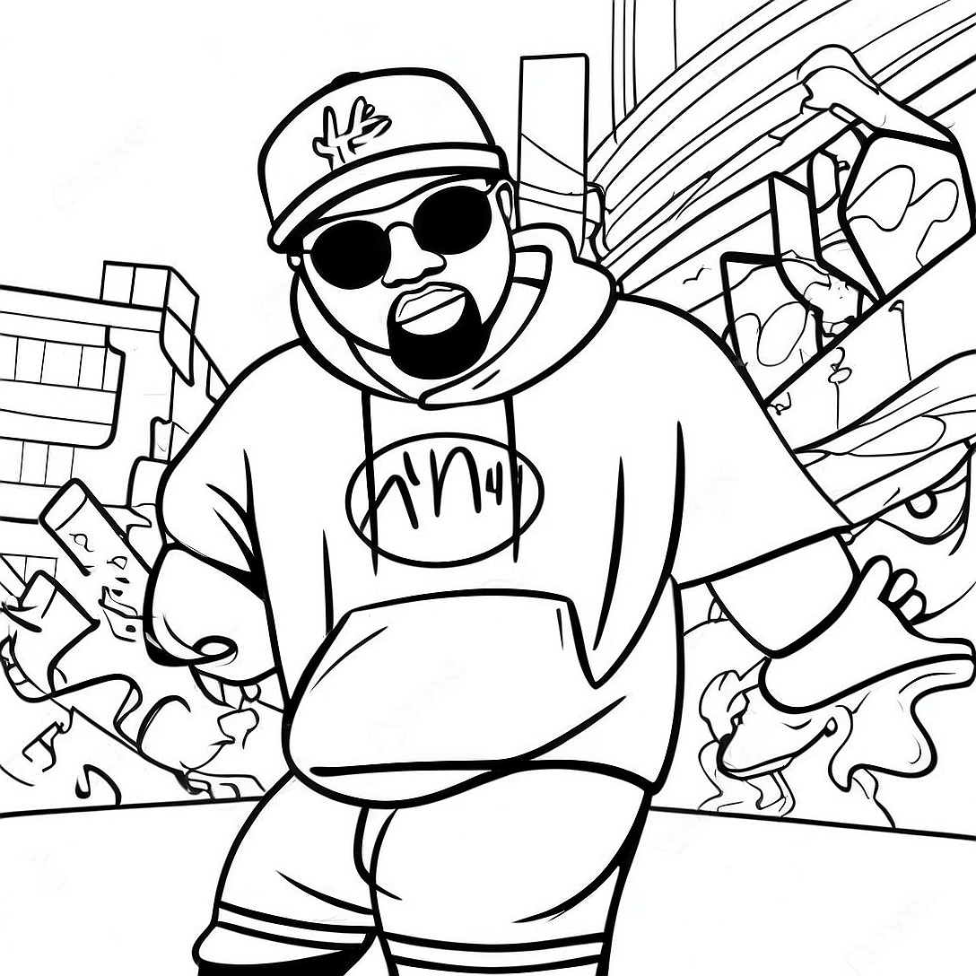 Hip Hop Graffiti Coloring Page | Hip Hop Graffiti coloring page