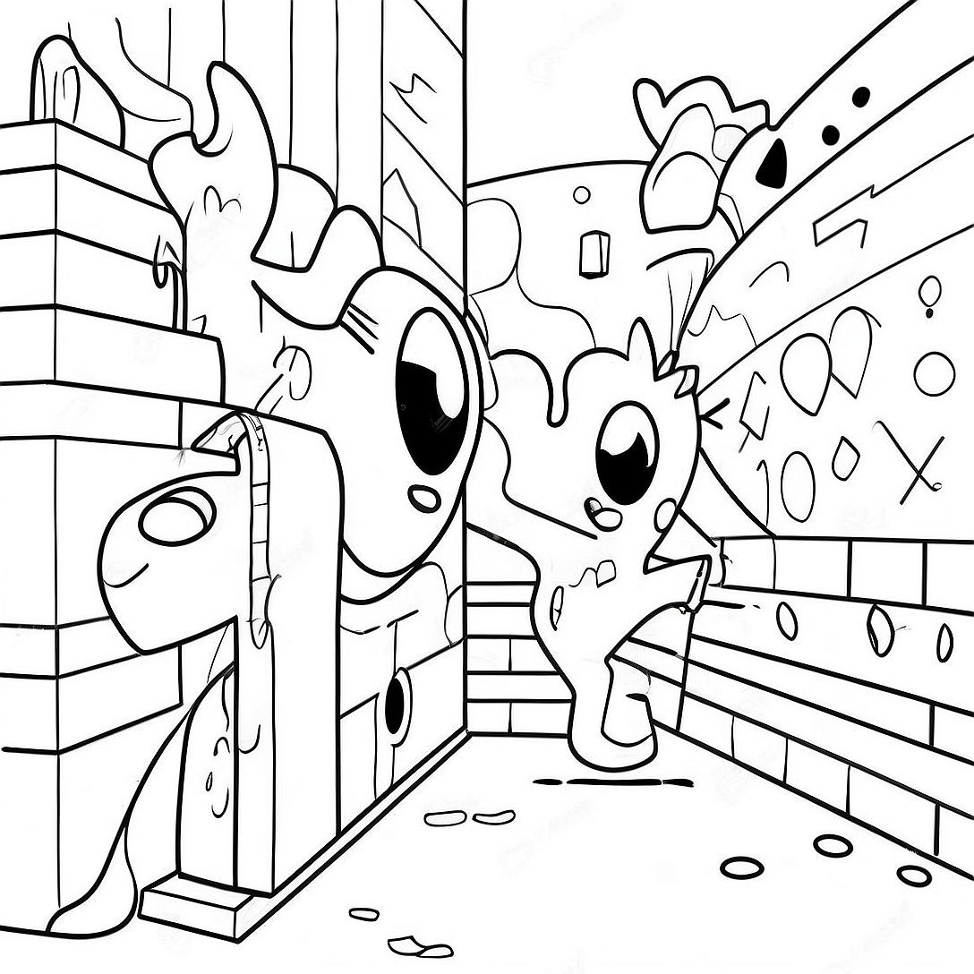 Colorful Graffiti Wall Coloring Page | Hip Hop Graffiti coloring page