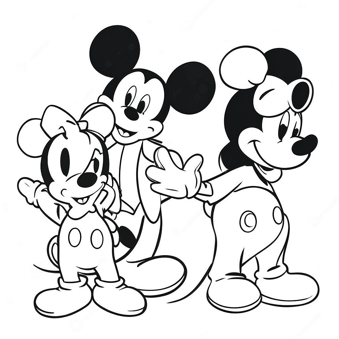Mickey Mouse with Friends Coloring Page | Mickey coloring page