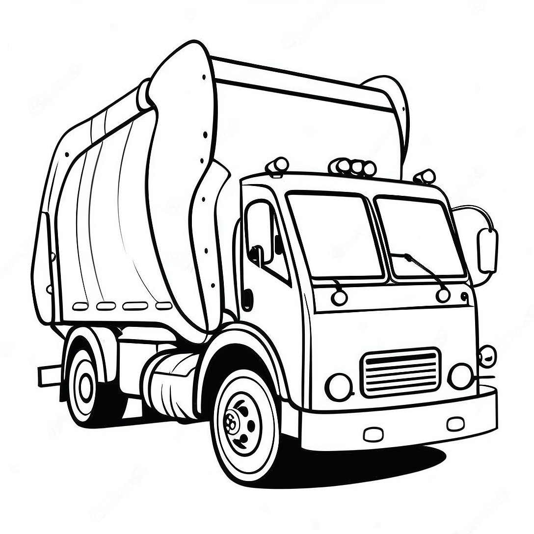 Garbage Truck Coloring Page | Garbage Truck coloring page