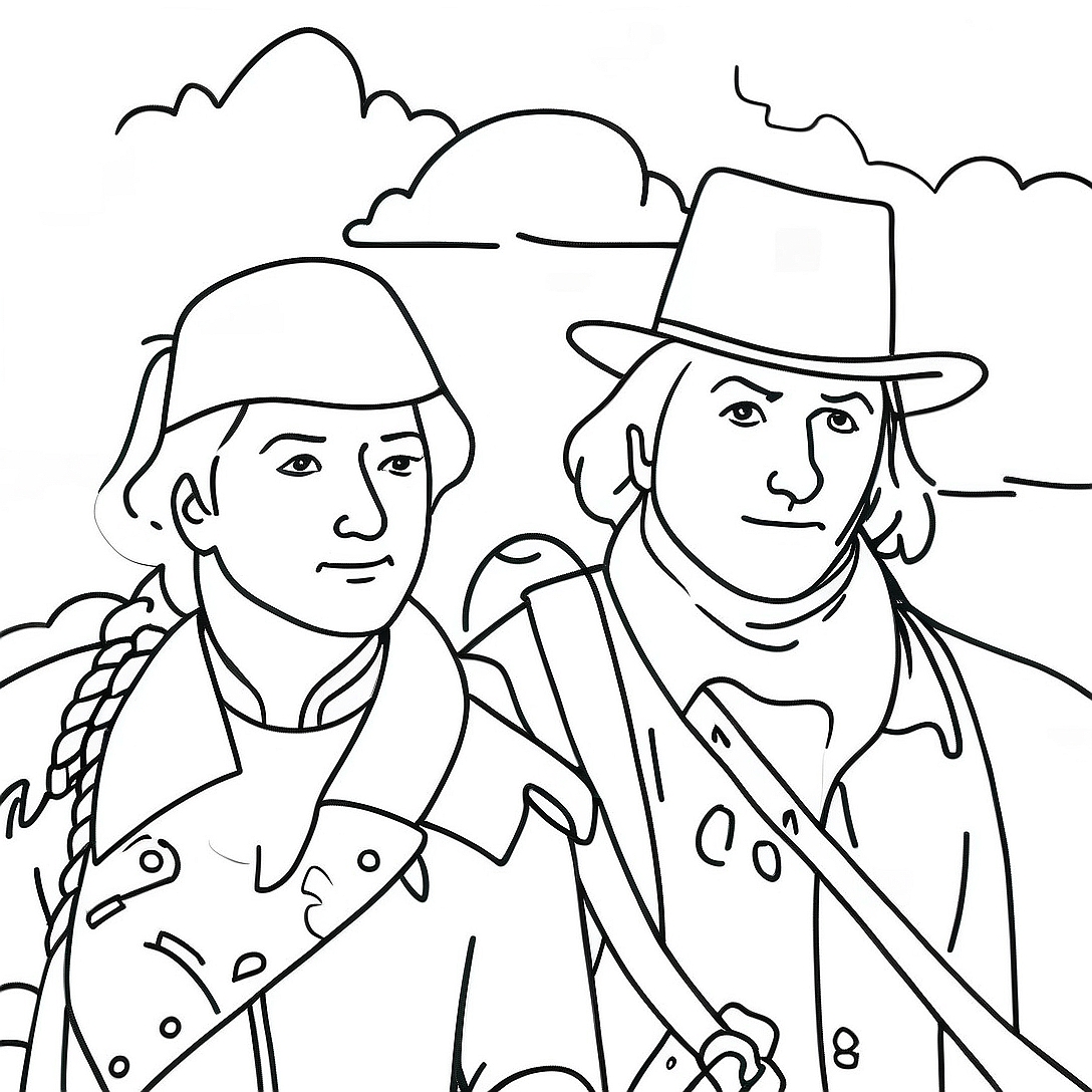 Lewis and Clark Adventure Coloring Page | Lewis and Clark coloring page