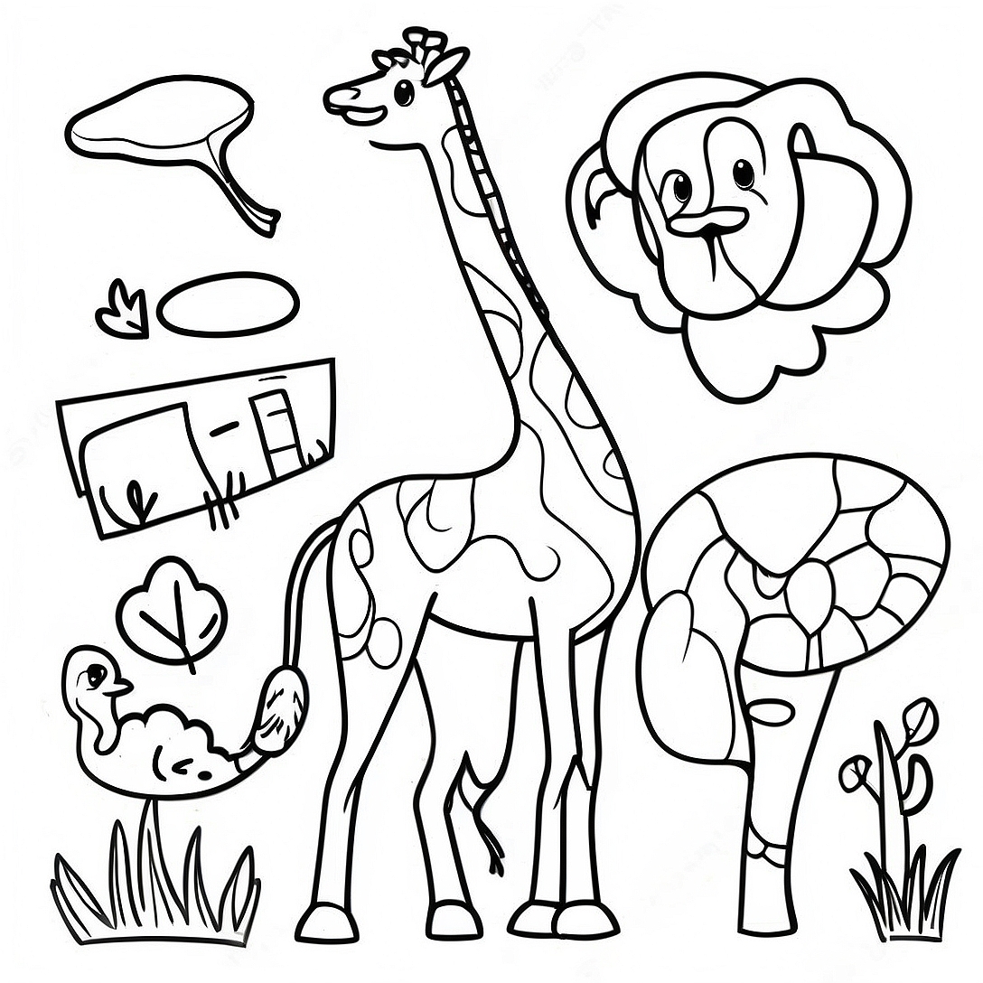 Safari Animals Coloring Page | Safari coloring page